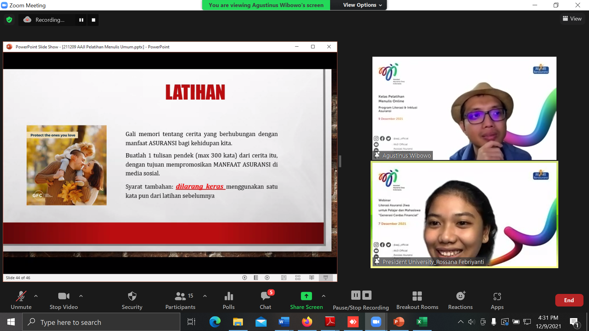 Pelatihan Menulis Online 2021